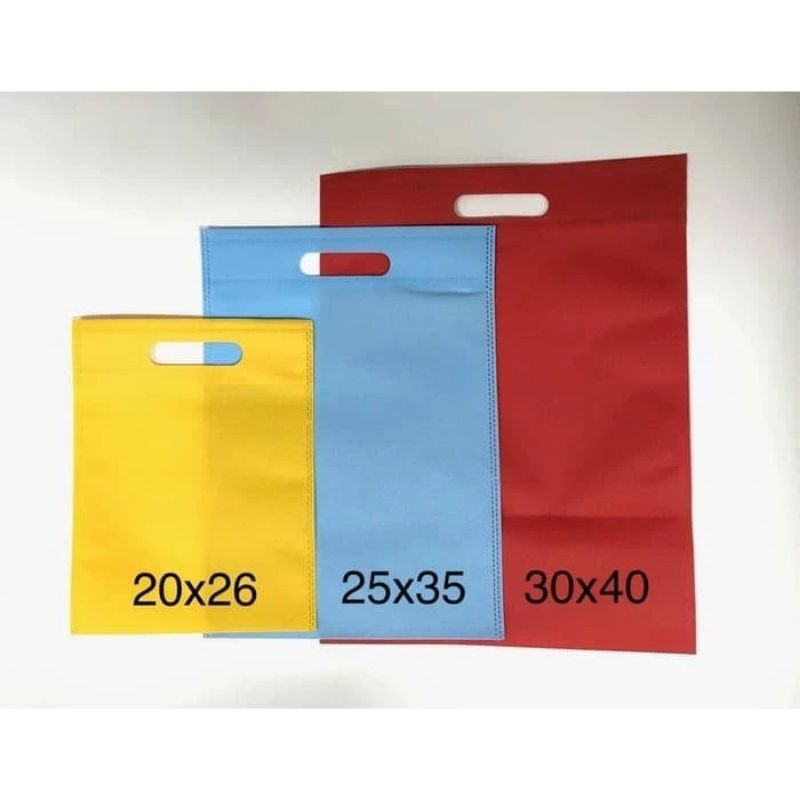 goodie bag tebal tas jinjing belanja  goody spunbond kantong kain tambahan totebag besar kecil sedang oval cut 30x40 25x35 20x26 cm 75gsm untuk hampers souvenir  kado