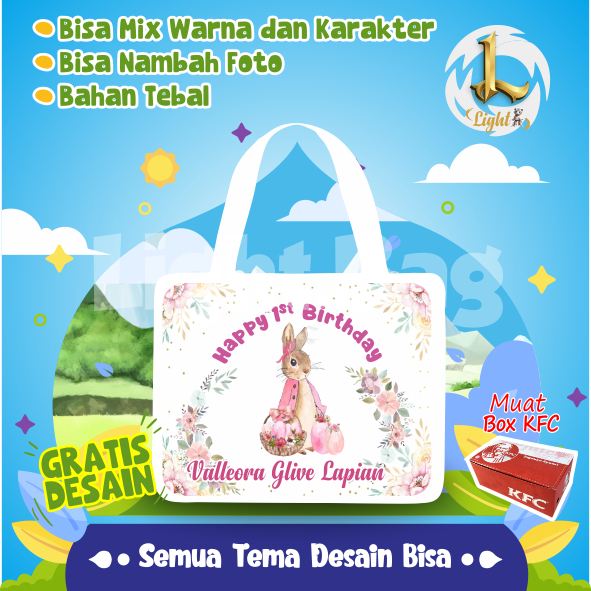 

TAS SOUVENIR ULTAH KELINCI CUSTOM / TAS SOUVENIR PREMIUM / GRATIS DESAIN / BONUS FOTO ANAK / GOODIE BAG CUTE KELINCI / TAS ULANG TAHUN KELINCI / TAS ULTAH CUSTOM / TAS SOUVENIR 2 HARI JADI / TAS ULTAH / TAS ULANG TAHUN / BISA TAMBAH FOTO ANAK
