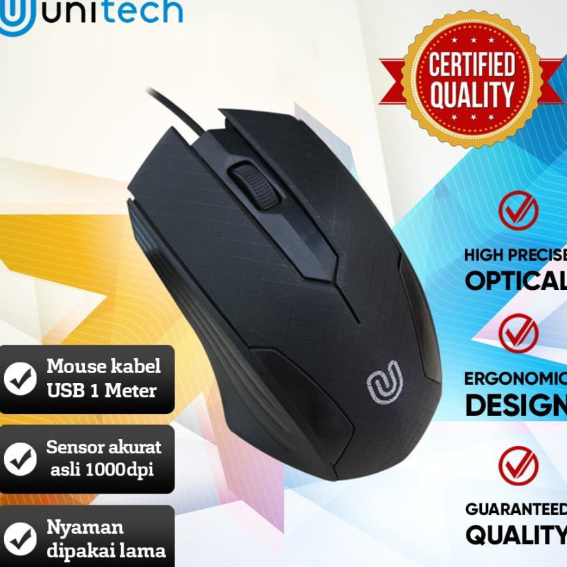 Diskon Mouse G4 Unitech Wired Kabel USB 1000DPI