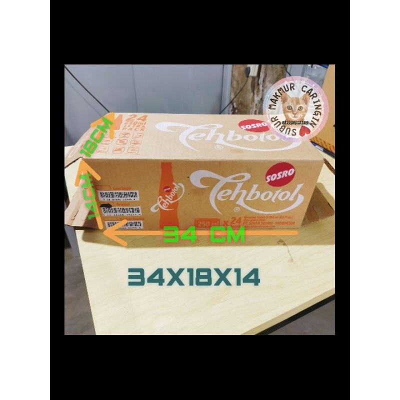 

Kardus Bekas Teh Botol Sosro 34x18x14. Kardus packing kecil.