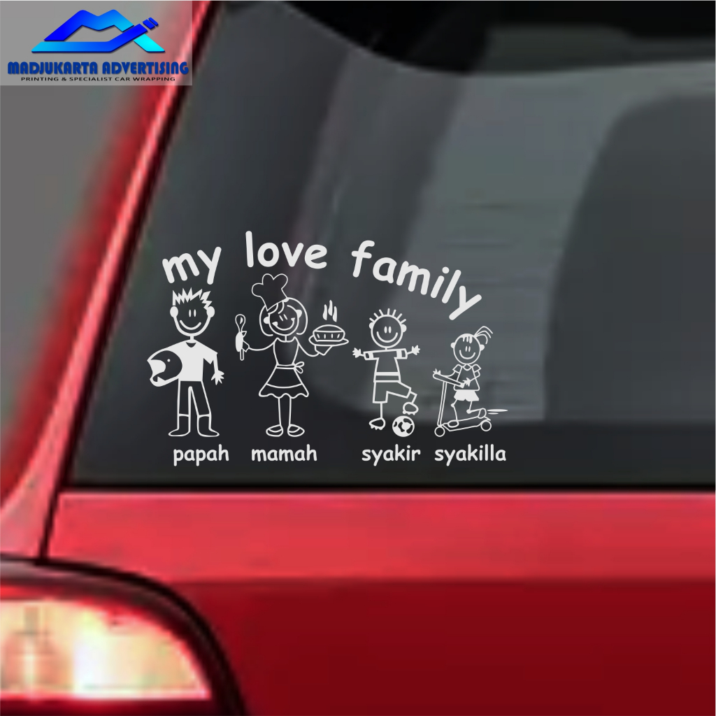 sticker Happy Family Stiker kaca mobil keren lucu / happy family stiker / cutting stiker happy famil