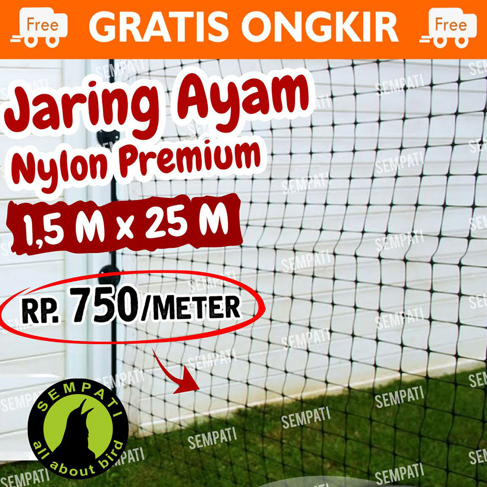 Seller JARING KANDANG AYAM JARING NILON JARING AYAM/JARING PAGAR AYAM/ JARING BURUNG/JARING TANAMAN 