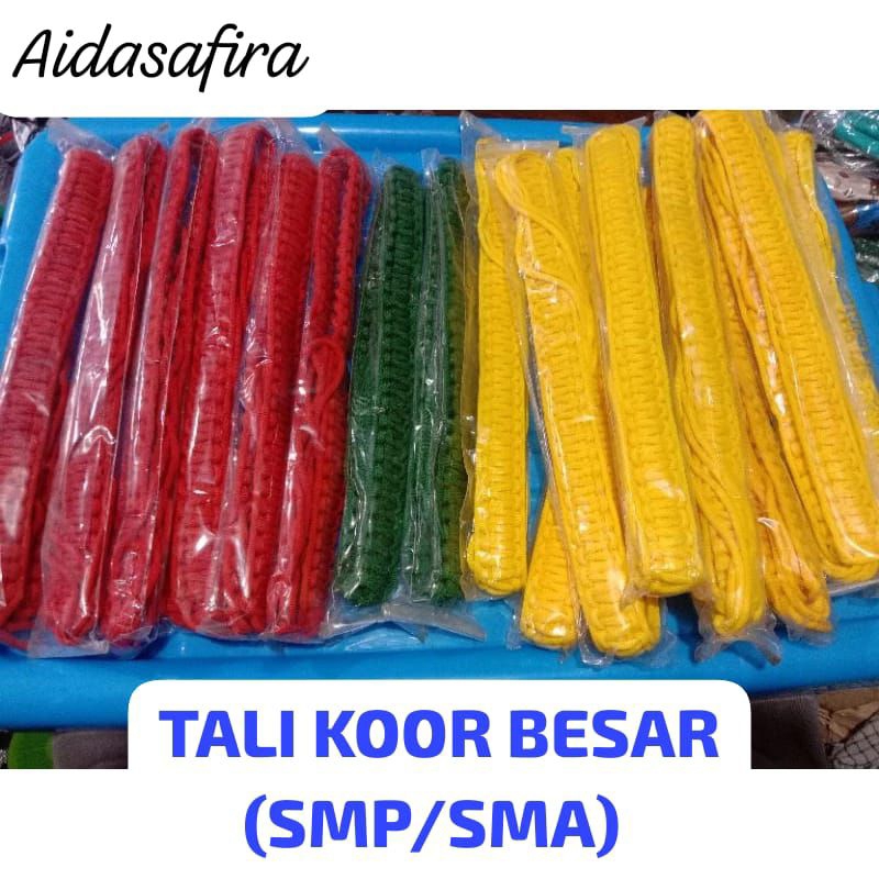 

TALI PRAMUKA/TALI PELUIT BESAR/TALI KOOR BESAR MERAH KUNING HIJAU PUTIH BIRU HITAM/PERLENGKAPAN PRAMUKA
