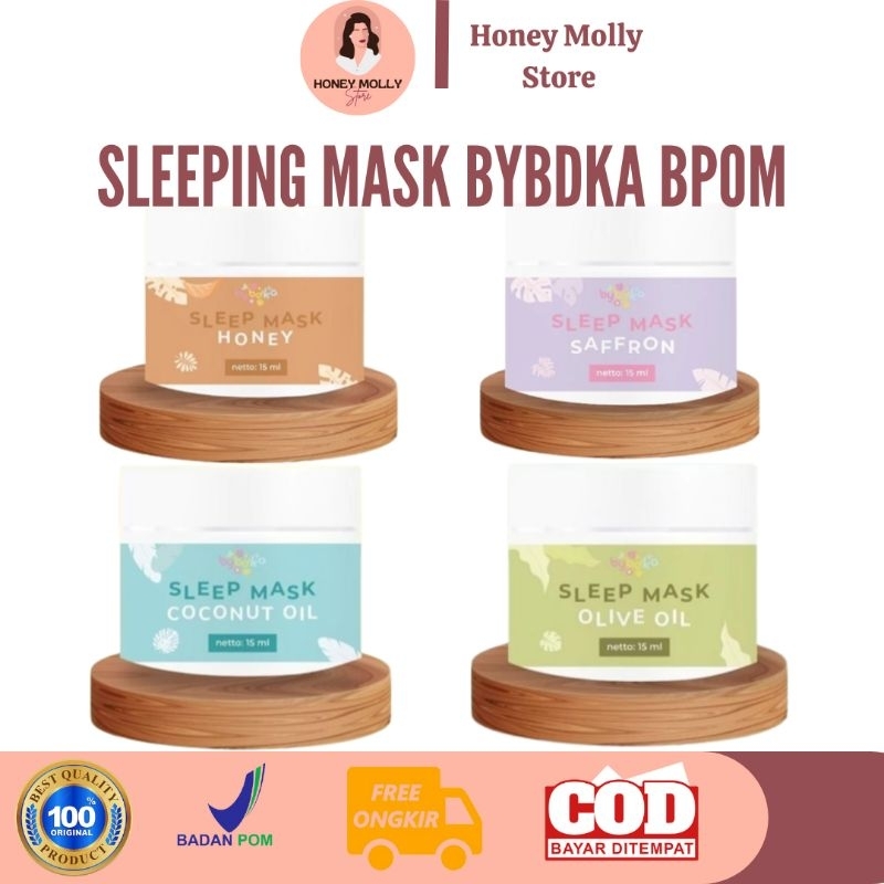 BYBDKA.ID Sleeping Mask BPOM Bybdka 100% Original Ready Stock Sleepmask Saffron, Honey, Coconut Oil,