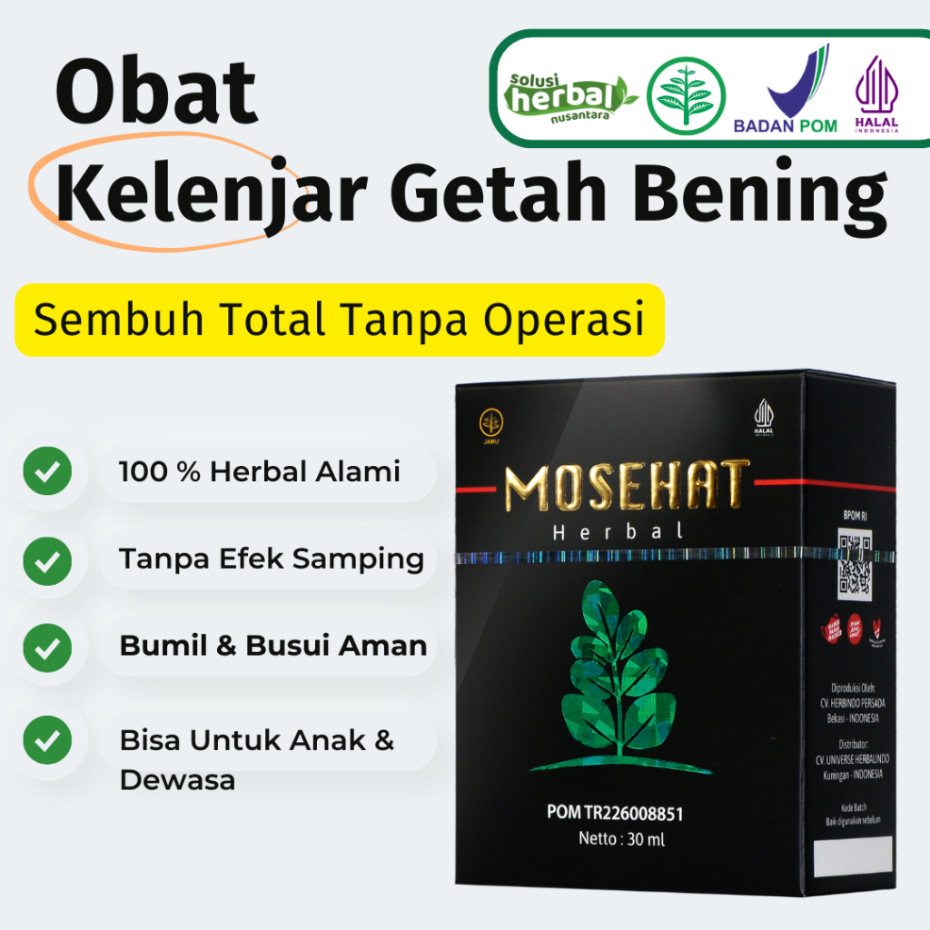 MOSEHAT Obat Kelenjar Getah Bening Di Leher & Badan Obat Benjolan Alami  Original  Kista Miom Kelenj