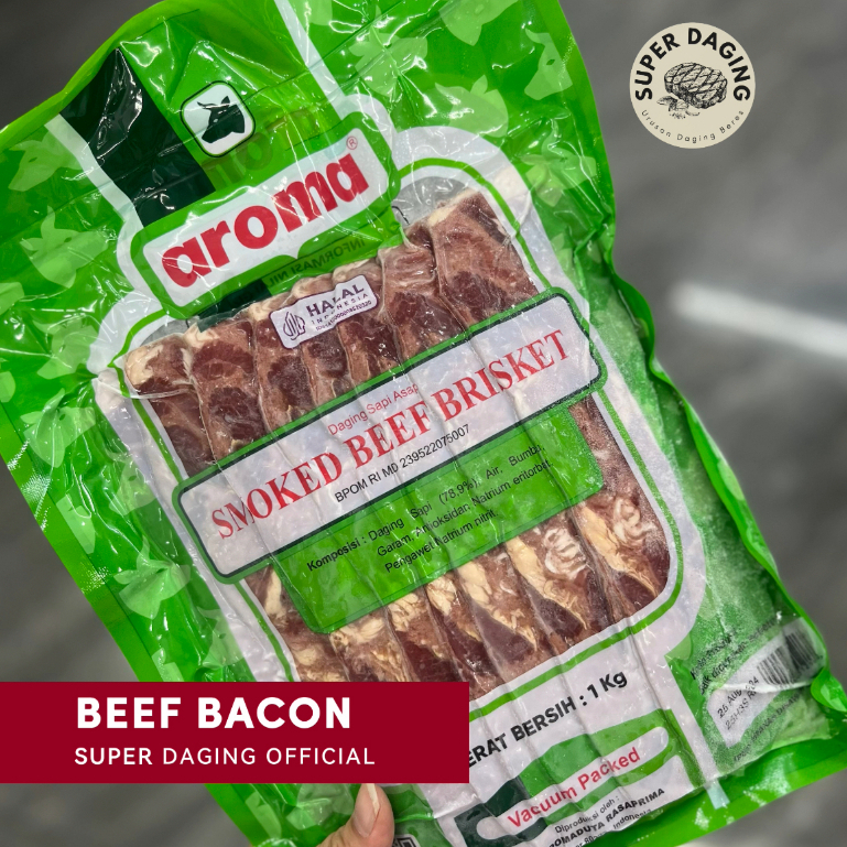 

Beef Bacon Aroma | Smoked Beef Brisket 1kg - Super Daging Palembang