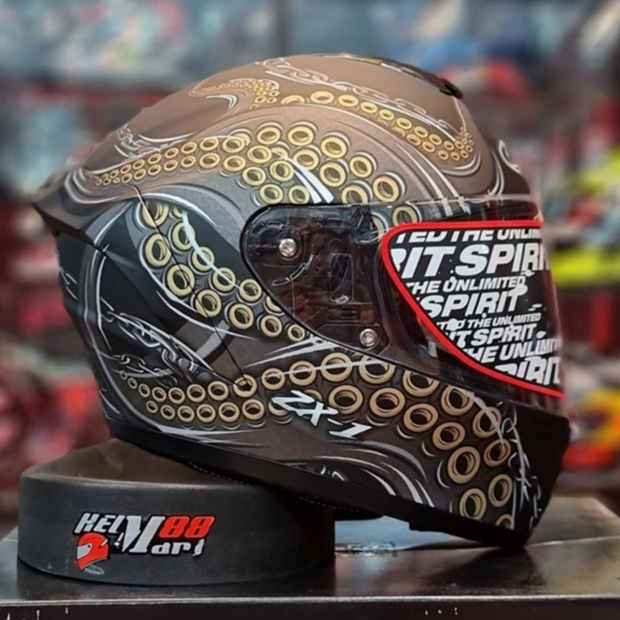 HELM NJS ZX-1 KRAKEN Hitam doff Hitam NJS ZX-1 KRAKEN Helm Fullface