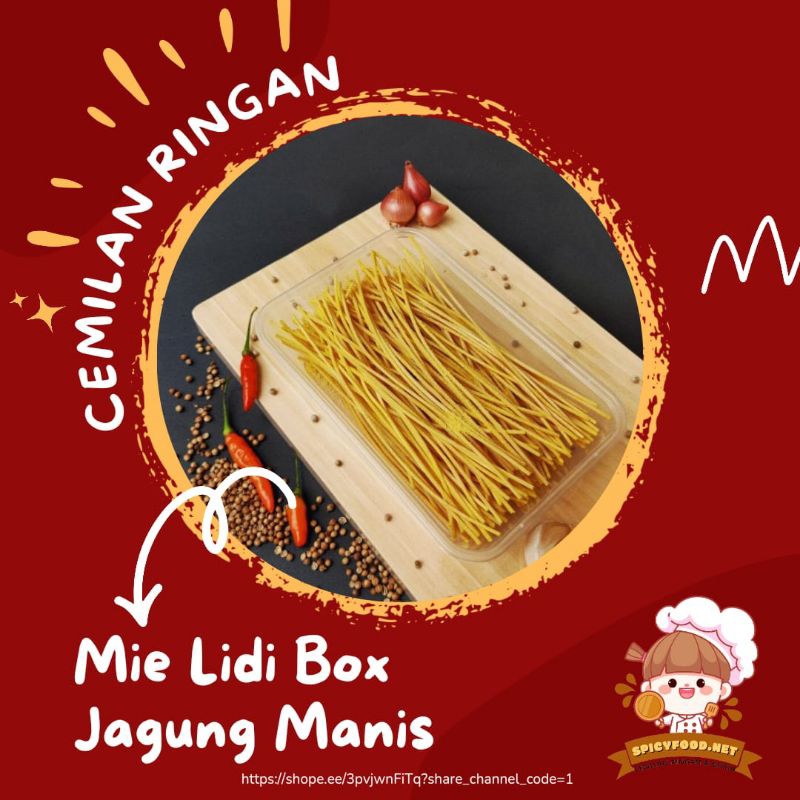 

MIE LIDI PEDAS BALADO & JAGUNG MANIS KEMASAN 250GR