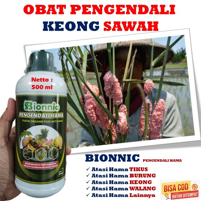 Obat Pembasmi Hama Keong Sawah Paling Ampuh BIONNIC 500ML Pupuk Organik Cair Plus Anti Hama Keong