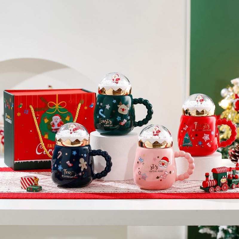 Snowball Christmas Mug Santa Claus / Gelas Christmas Kado Natal Merry Christmas / Hampers Natal /  Christmas Gift