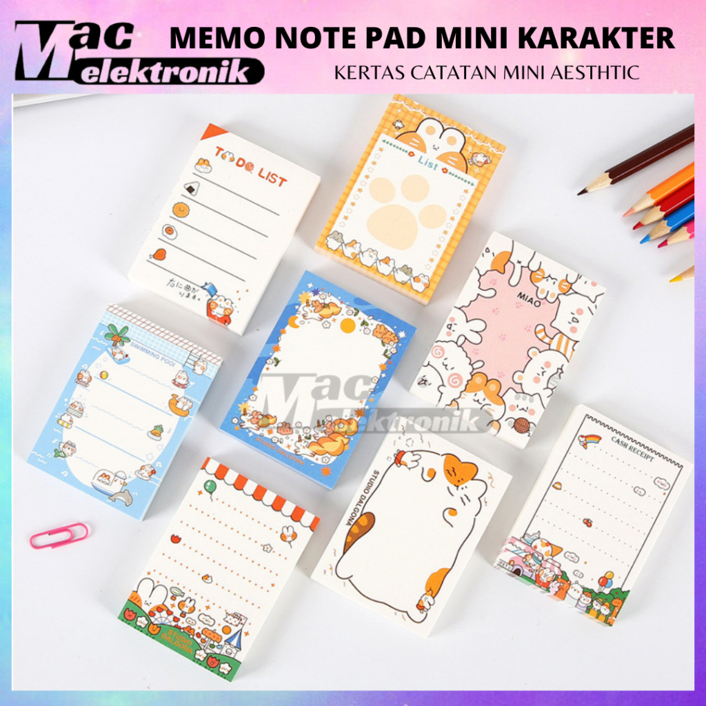 

Memo Note Pad Mini Stickless Motif Lucu Kertas Memo Catatan Kecil Aesthetic Korea Tanpa Lem