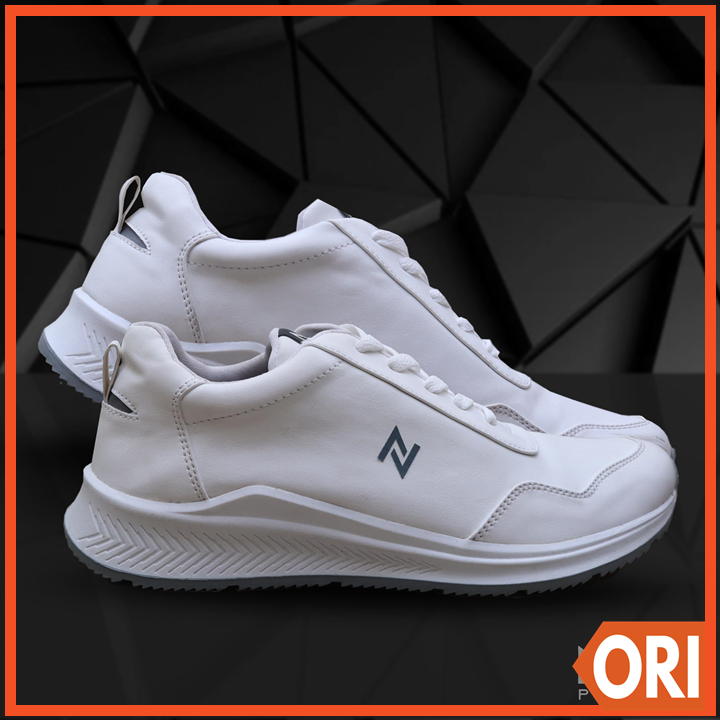 ELGIN WHITE - Sepatu Sneakers Pria Casual Sepatu Olahraga Lari Running Badminton Sporty Original