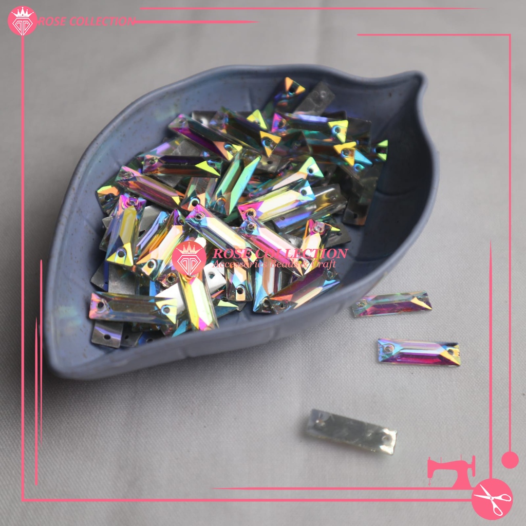 Payet Persegi Panjang, Payet Balok 5x15 mm , mote, manik manik 50 PCS