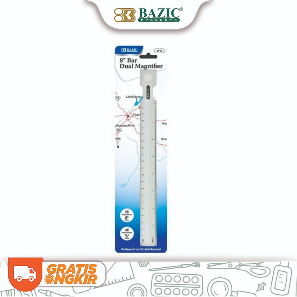 

Bazic Bar Magnifier "8" Ruler - Penggaris Akrilik Bening / Kaca Pembesar