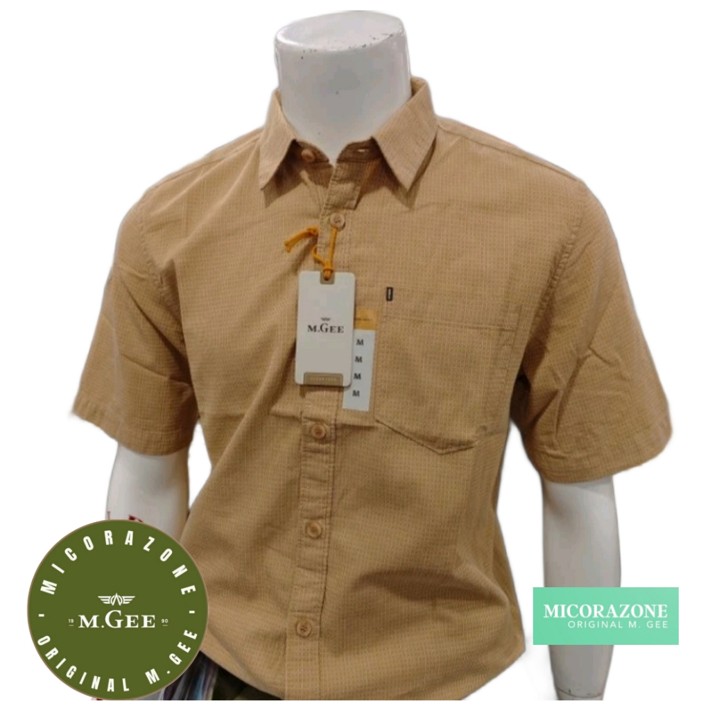 Kemeja Original MGEE - Kemeja Kerja Kasual Lengan Pendek Original MGEE Mustard Alto C128