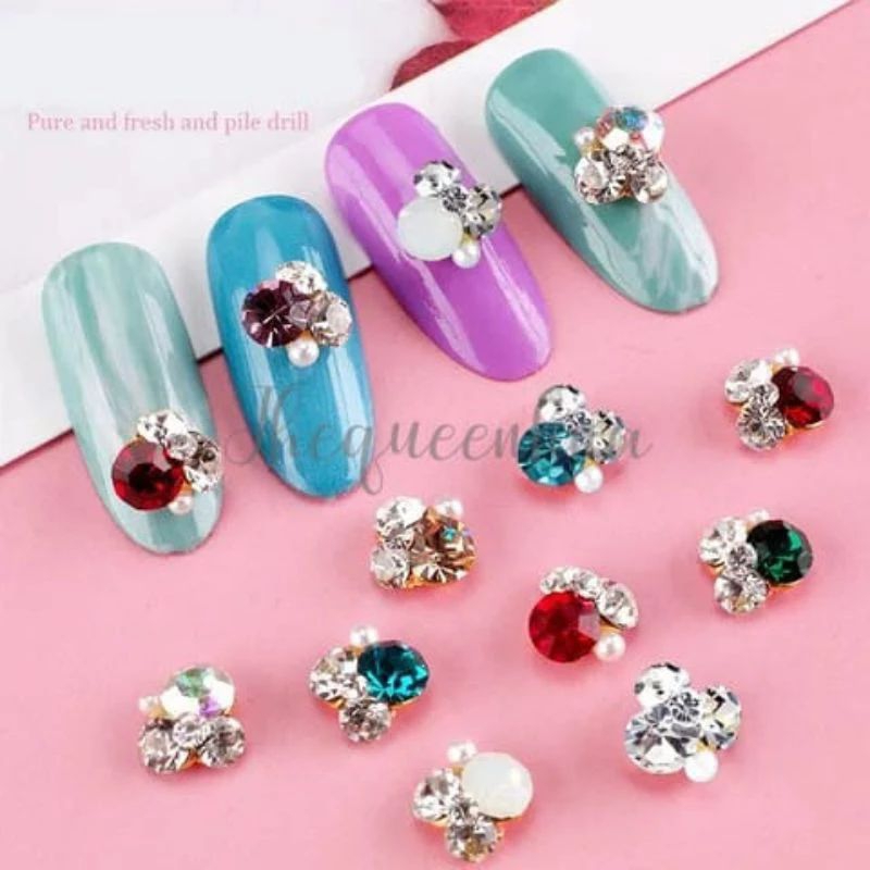 A13 Japanese Manicure Luxury Jewelry Alloy Nail Art Decoration Colour 3D Metal  Nail Crystal Rrinest