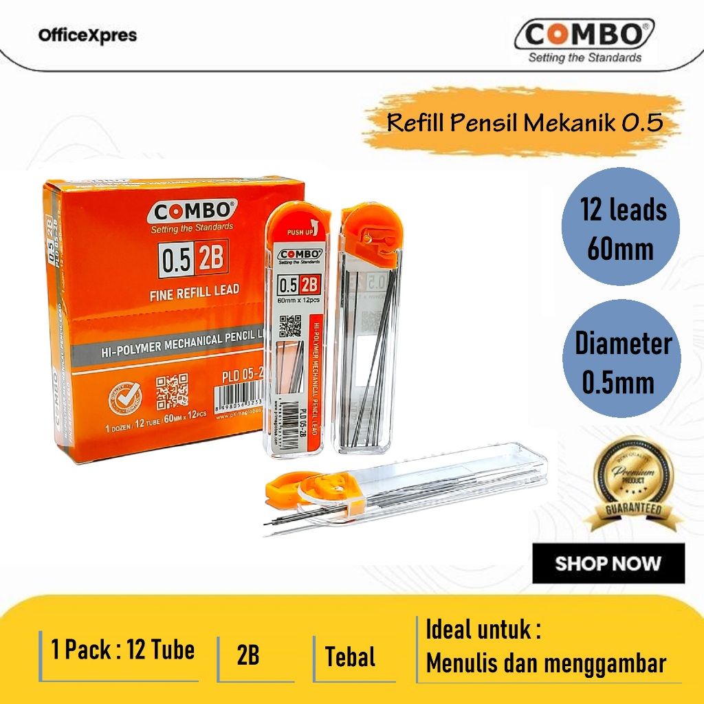 

Isi Pensil Mekanik / Refill Pensil Mekanik 0.5 (2B) / Mechanical Pencil Lead