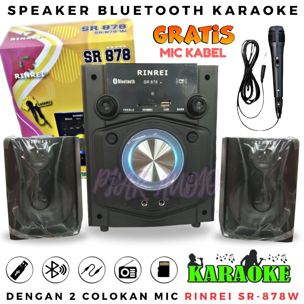 Speaker Aktif RINREI SR-878J/sr-878w Audio Multimedia 2.1 Super Woofer Bluetooth Super Bass - USB - 