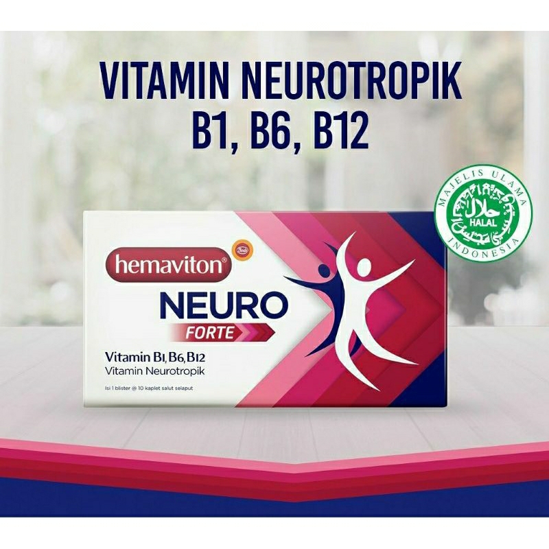 Hemaviton Neuro Forte 10 tablet Vitamin Neurotropik Suplemen Sistem Saraf Multivitamin Vit B 1 6 12 