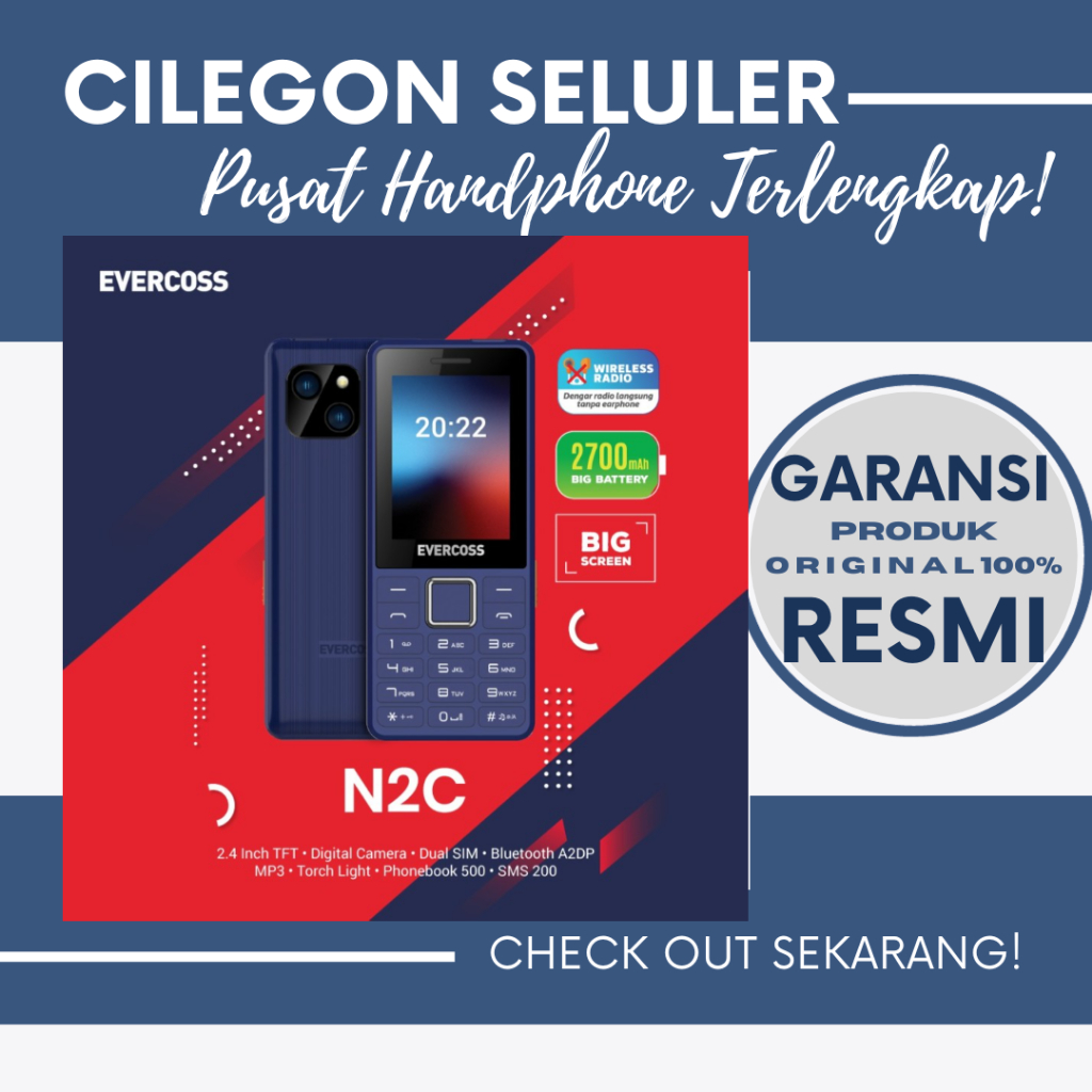 HP EVERCOSS N2C - GARANSI ORIGINAL RESMI EVERCOSS INDONESIA - CILEGON SELULER