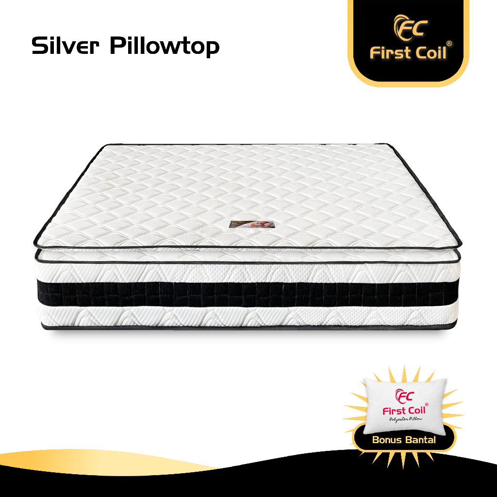 First Coil Springbed Silver Pillowtop - Hanya Kasur Springbed