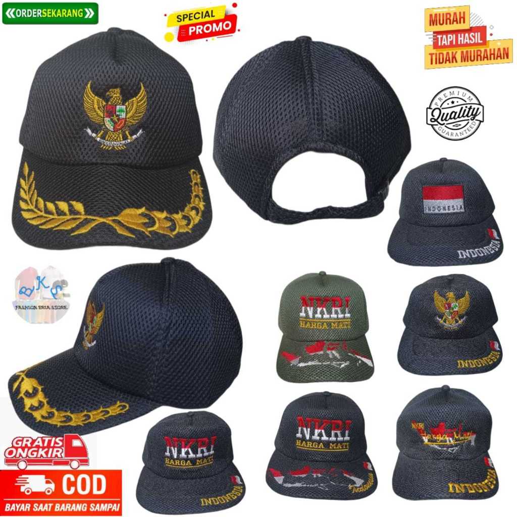 TOPI LOGO GARUDA KAPAS,NKRI PETA,NKRI HARGA MATI,GARUDA INDONESIA