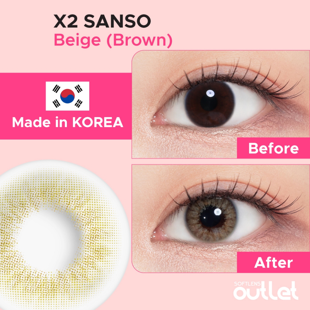 New X2 Sanso Beige Brown - Softlens Outlet