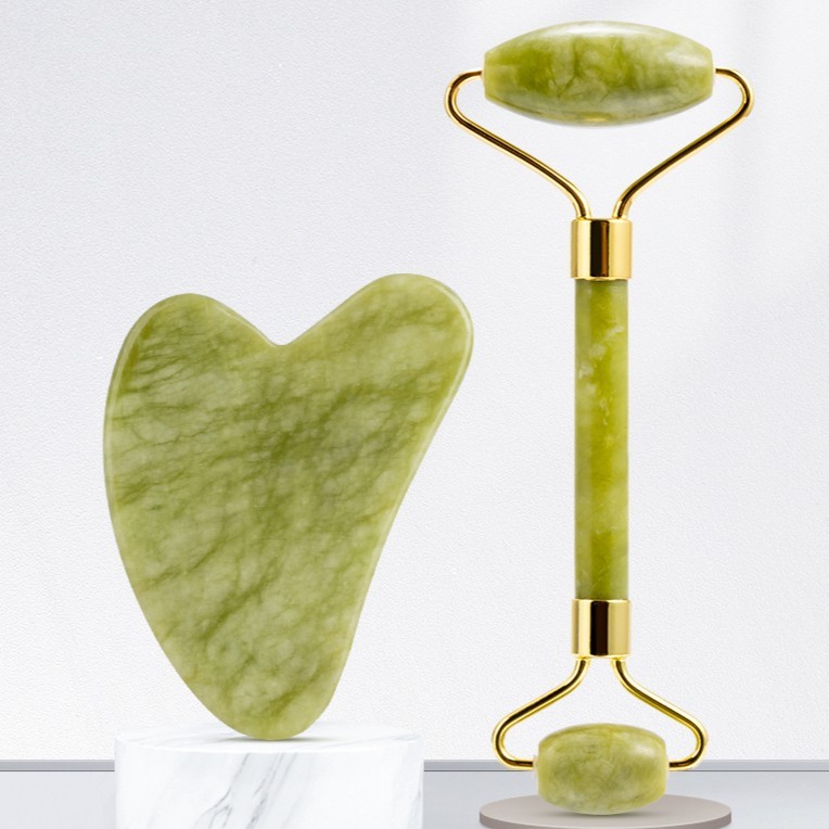 Jade Facial Roller dan Guasha Treatment Alat Pijat Wajah