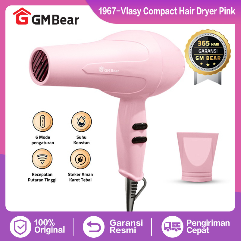 hair dryer low watt pengering rambut herdayer pengering rambut GM Bear Hair Dryer Pengering Rambut 1967 - Vlasy Hair Dryer Alat Pengering Rambut Pink