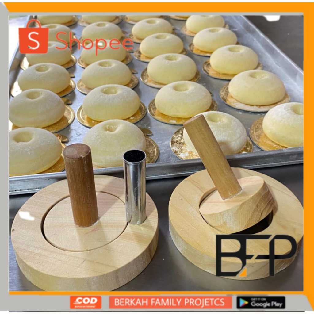cetakan donat kayu 1 set - cetakan donat - cetakan donat kayu
