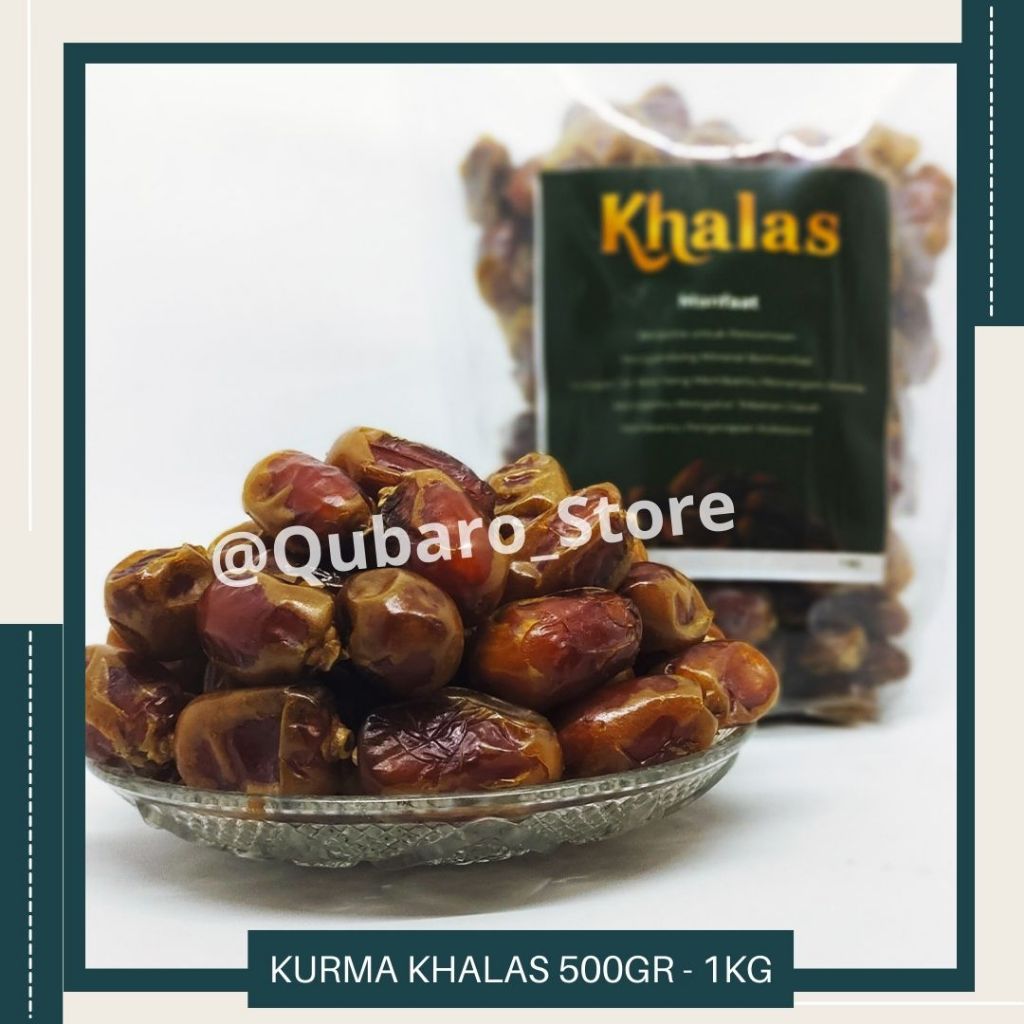 

Kurma Khalas 500gr - 1Kg|| Kurma Khalas Date Crown || Kurma Khalas Saad Premium