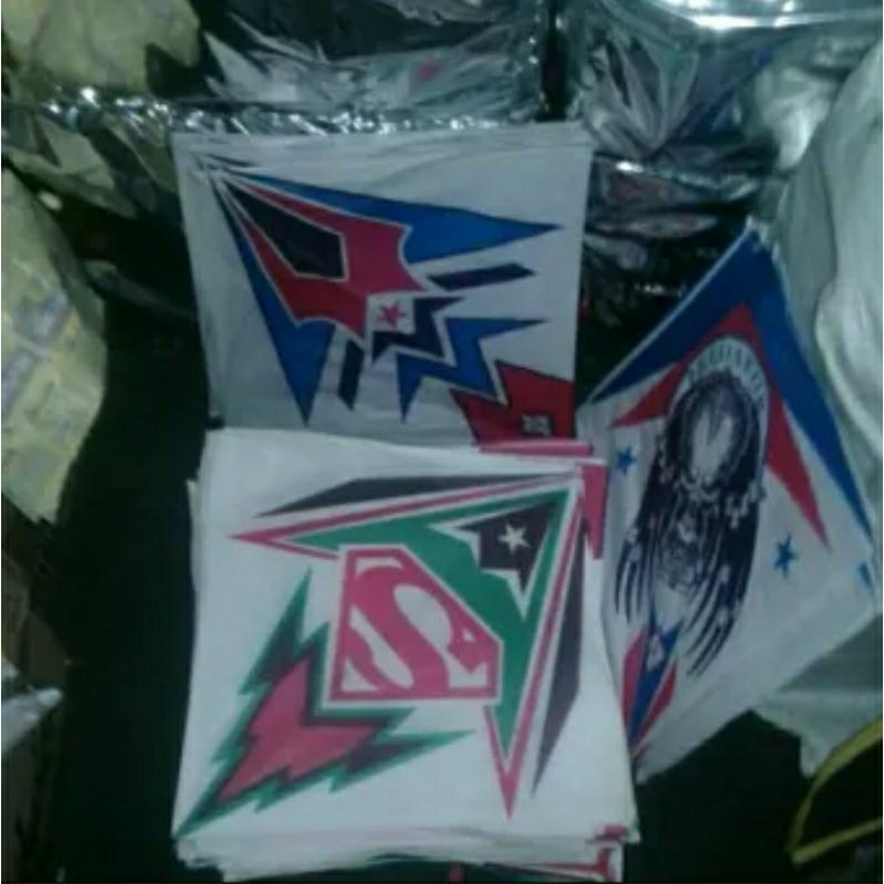 LAYANGAN kertas SABLON SORTIRAN 1 BAL ( isi 500 pcs layangan) kualitas bagus