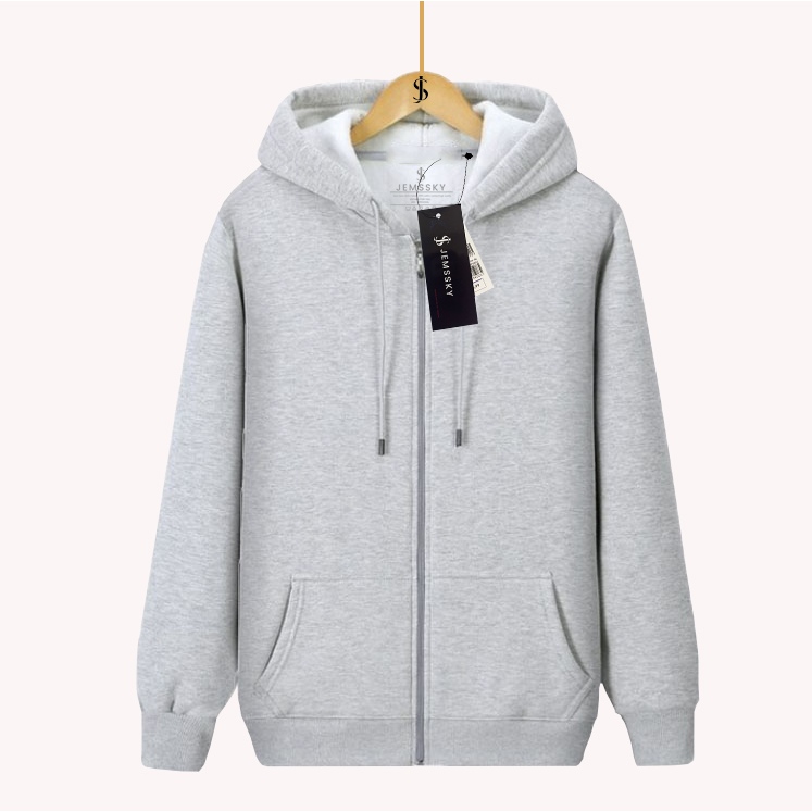 Jemssky - Jaket Resleting Distro Polos Jaket Zipper Unisex