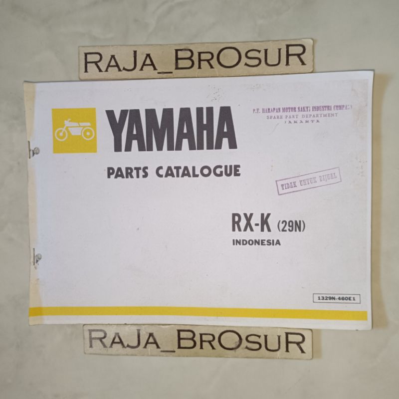 Buku Parts Catalogue Parts Catalog Katalog Manual Book Yamaha RXK RX King Cobra 29N 1983-1985 COPYAN