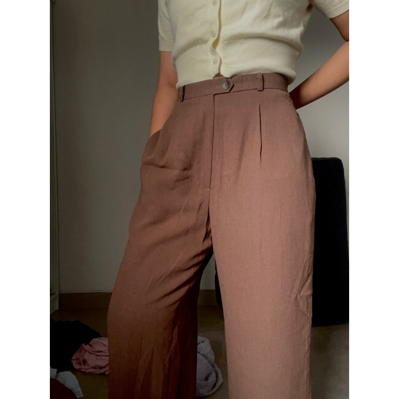 CELANA PANJANG WANITA KULOT COKLAT TUA