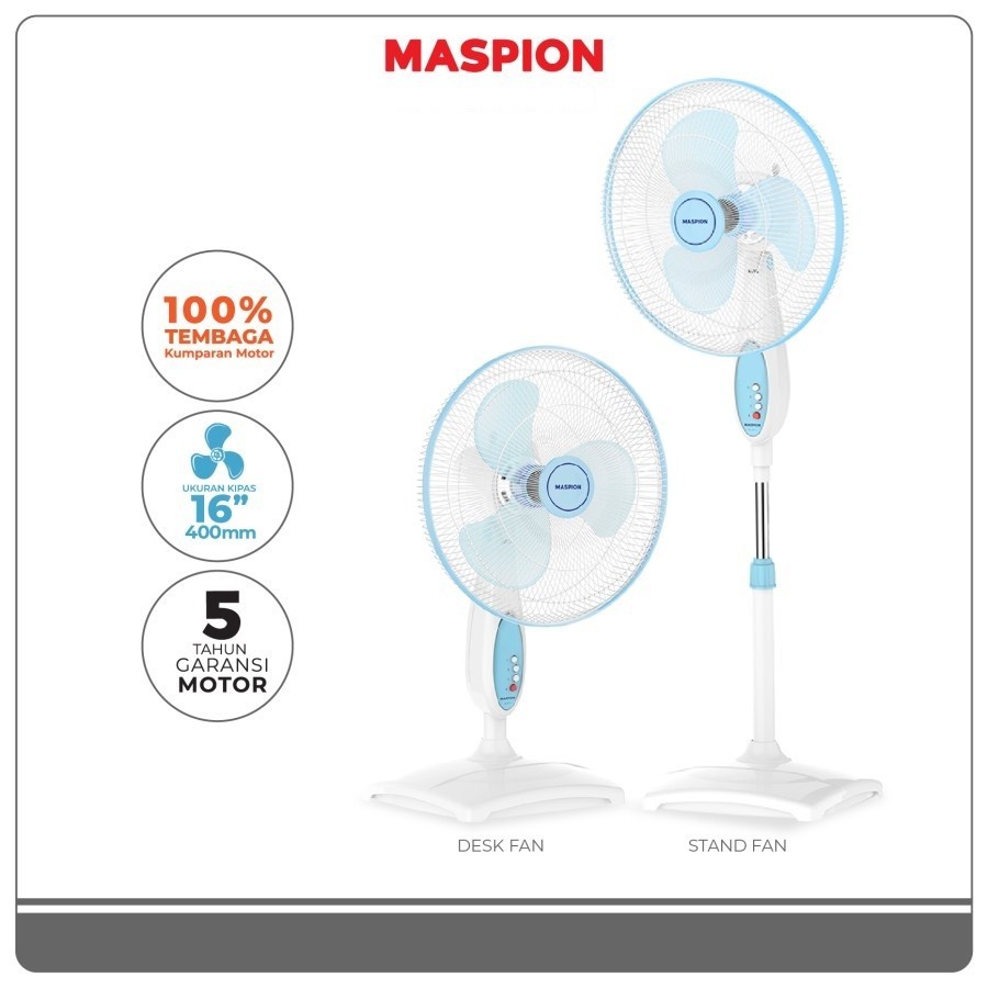 Maspion EX-167S Kipas Angin Berdiri 2in1 Stand Fan EX167S EX 167 S