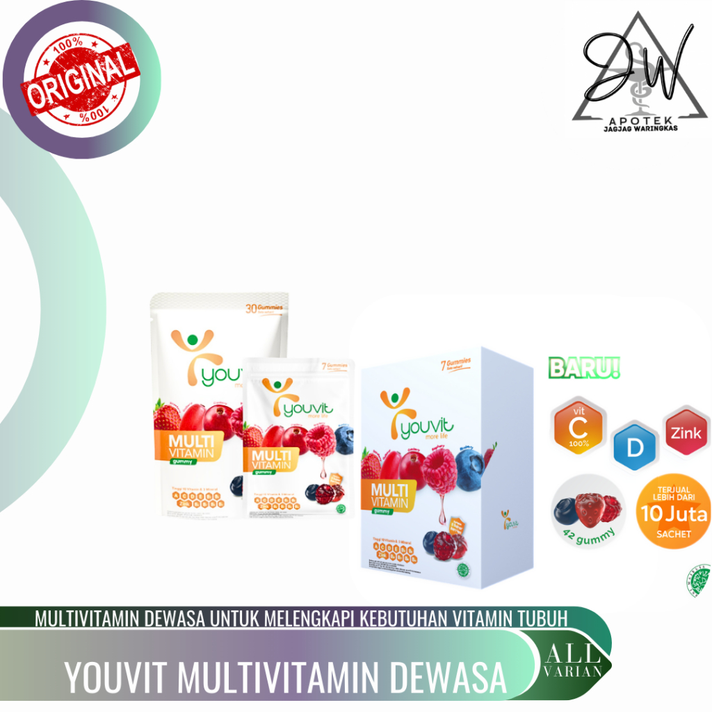 Multivitamin Gummy Dewasa untuk Imunitas | Multivitamin Gummy Dewasa Rasa Mix Berry
