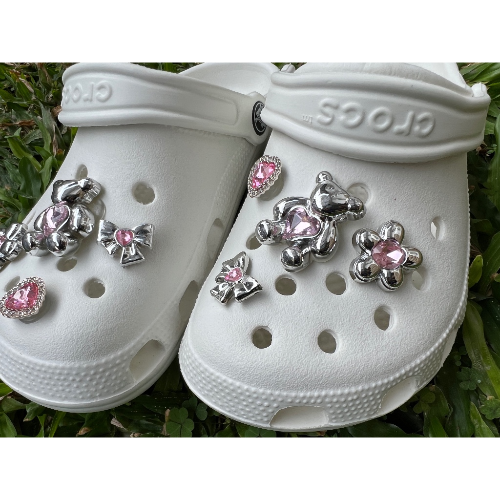 Orchid Store - Aksesoris Jibbitz 3D 1 pcs Hiasan Sandal Crocs bentuk Beruang Kristal | Jibbitz Murah
