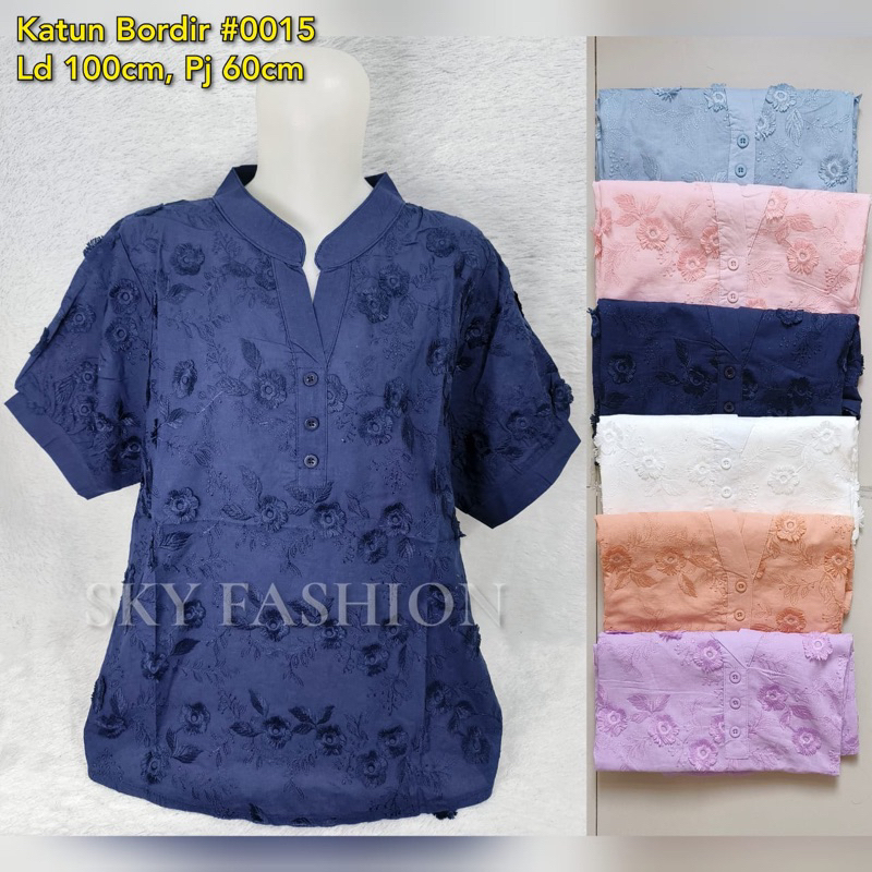 BLOUSE KATUN BORDIR BANGKOK/ ATASAN WANITA KATUN BOLONG IMPORT