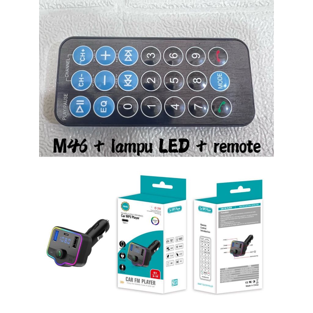 FM Transmitter Bluetooth Modulator Mobil Car Charger + Mp3 Player + Aux + Saver + Tf Slot/ Fm Modula
