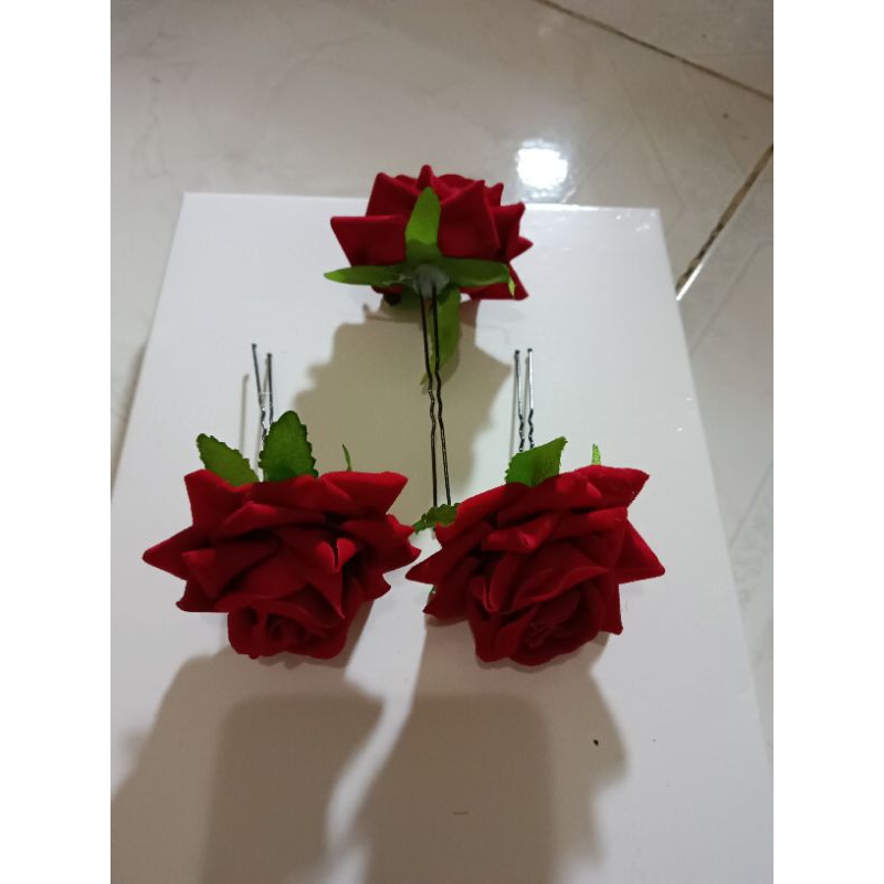 hiasan sanggul bunga mawar/tusuk sanggul