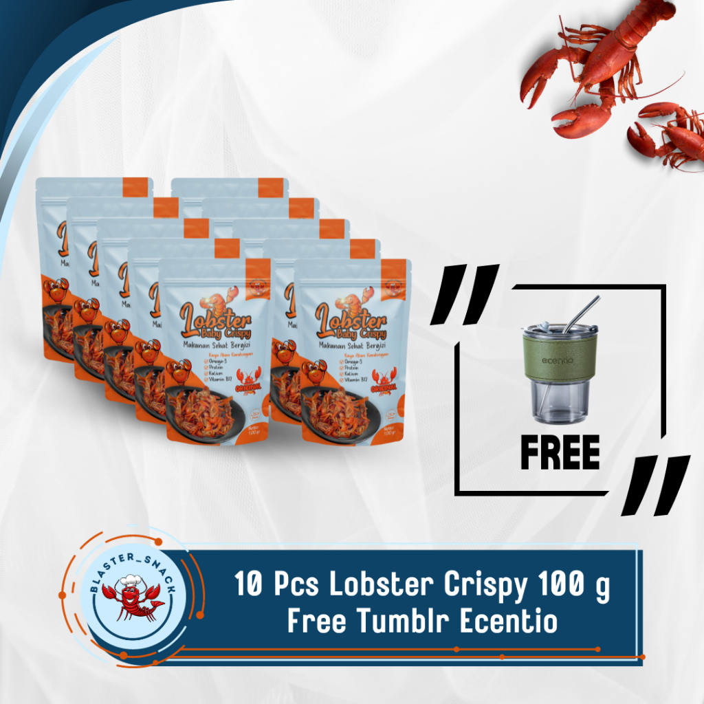 

[Free Botol Minum Ecentio] Lobster Air Tawar Crispy Isi 10 Pcs