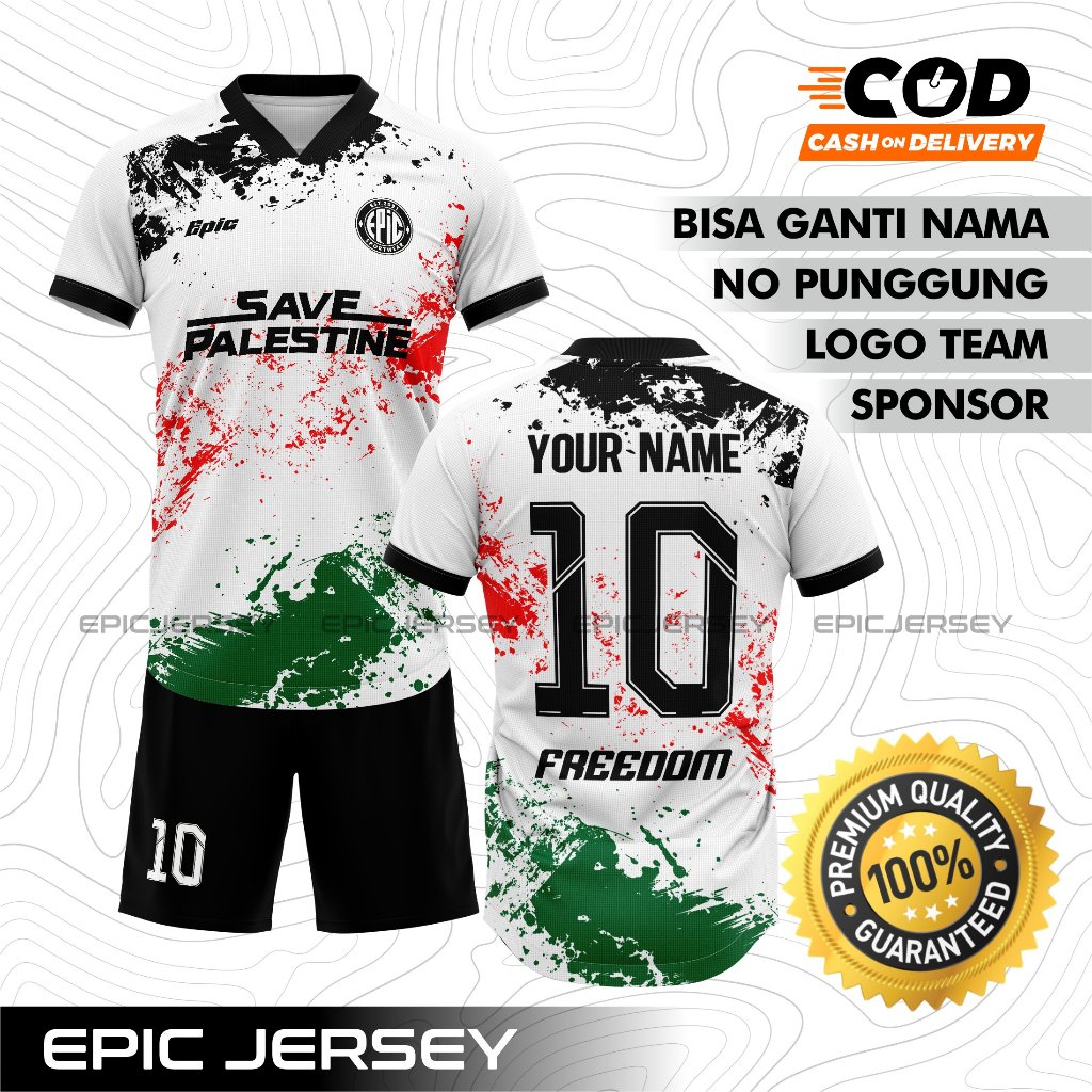 Jersey palestina futsal setelan fullprinting jersey bola printing jersey volli jersey badminton jers