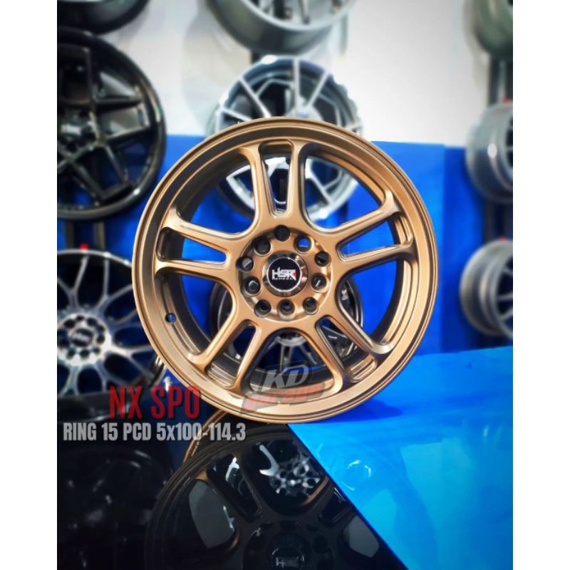 velg promo hsr NX SPO r15 lobang baut 4×100 dan 4×114,3