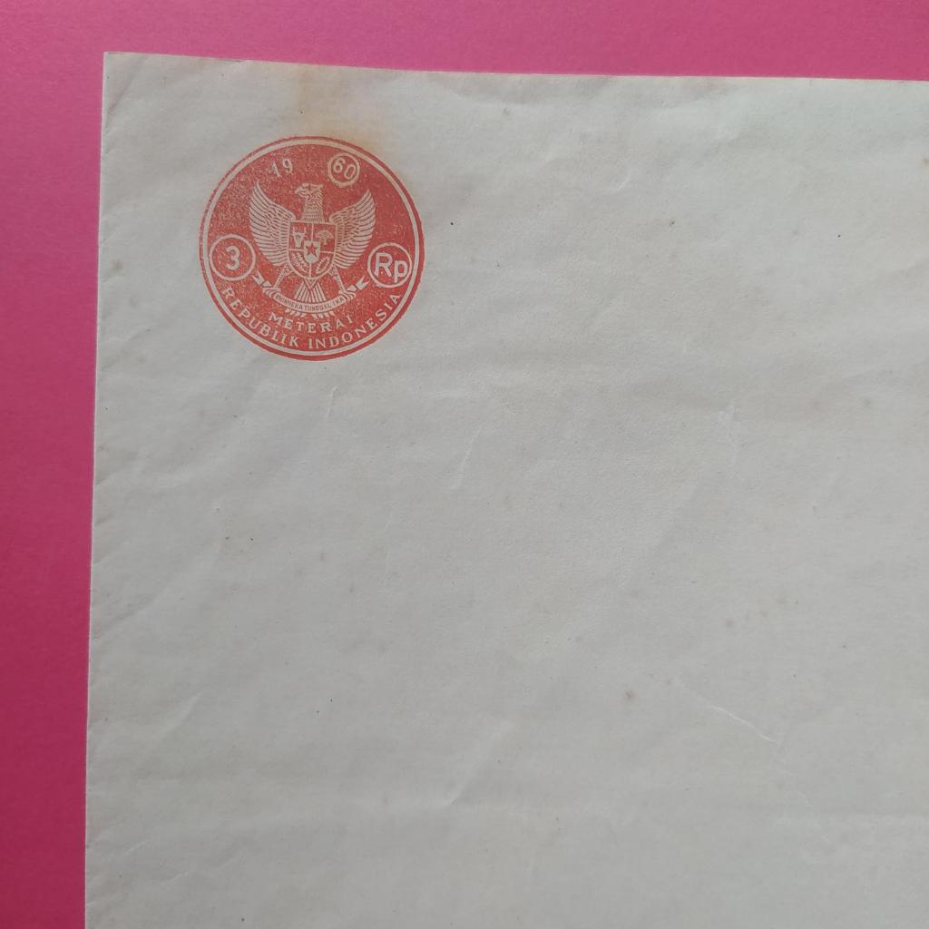 

Kertas Segel Kuno Rp 3 Tahun 1960 Double