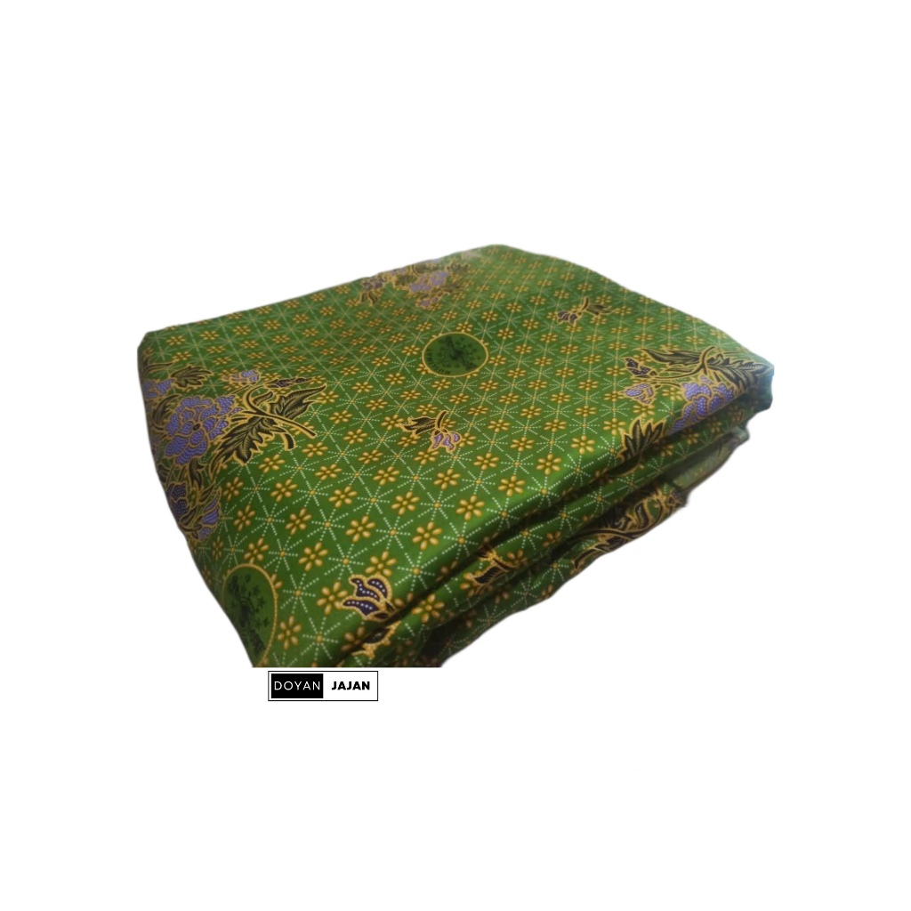 Kain Batik Meteran Premium Motif Kekinian Seragam Muslimat Nu Wanita Terbaru Semi Sutra Hijau Muda