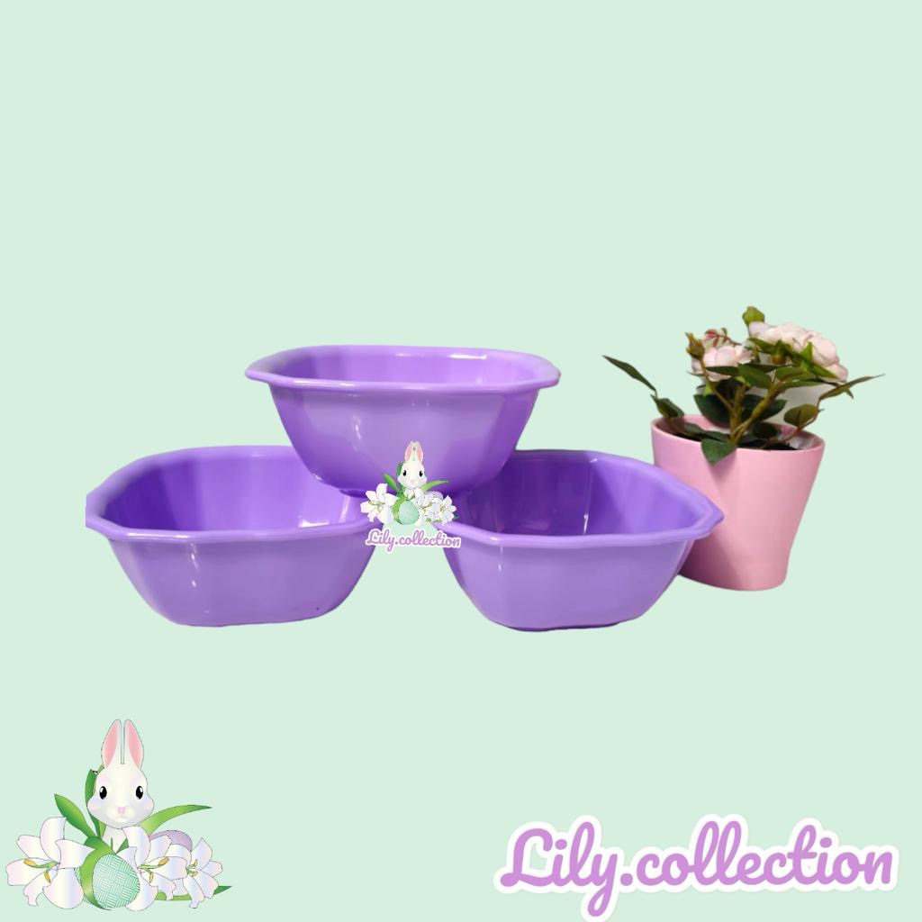 LILYCOLLECTION Mangkok Mie Melamin Ungu Cantik / Mangkok Bakso Melamin Unik / Mangkok  Kerang  Melam