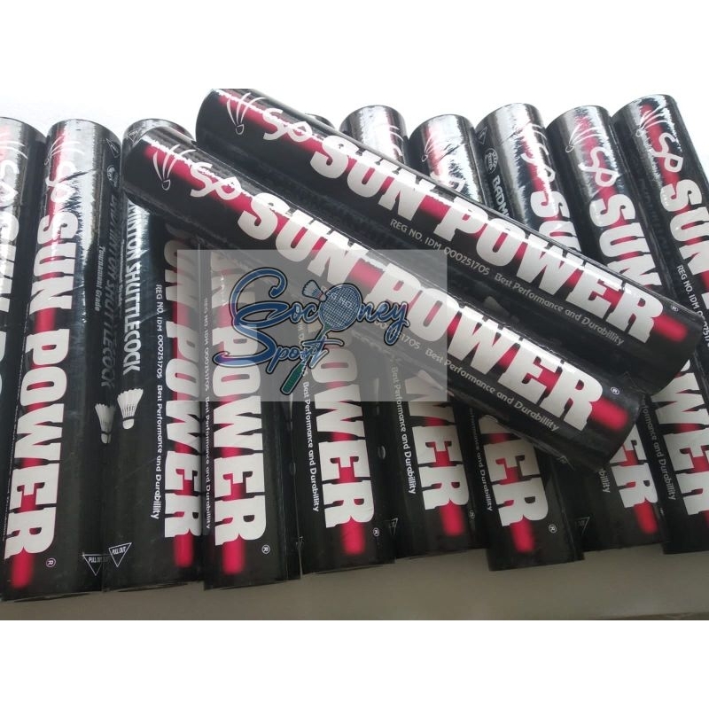 Shuttlecock Badminton Sun Power Hitam Original / Bola Badminton Sun Power Original / Kok Bulu Tangki