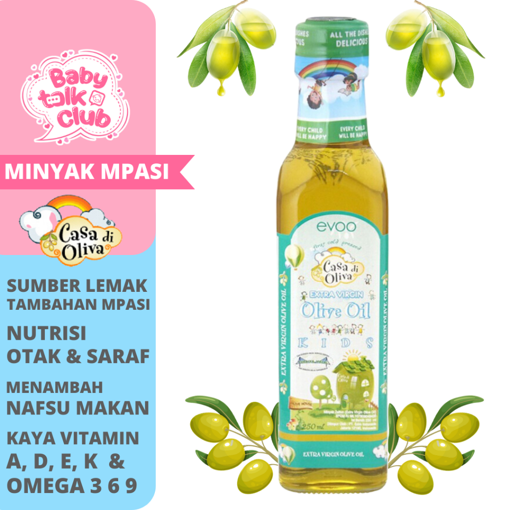 Minyak EVOO MPASI Extra Virgin Olive Oil Minyak Zaitun Bayi Anak Kids 250ml