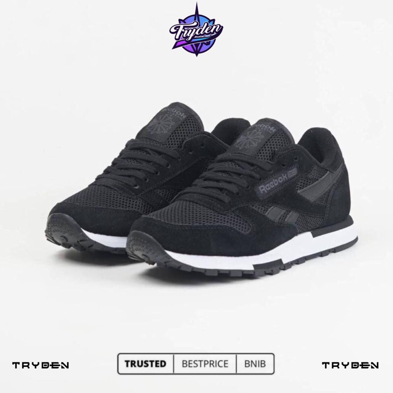 Sepatu Reebok Classic Leather Utility Black White